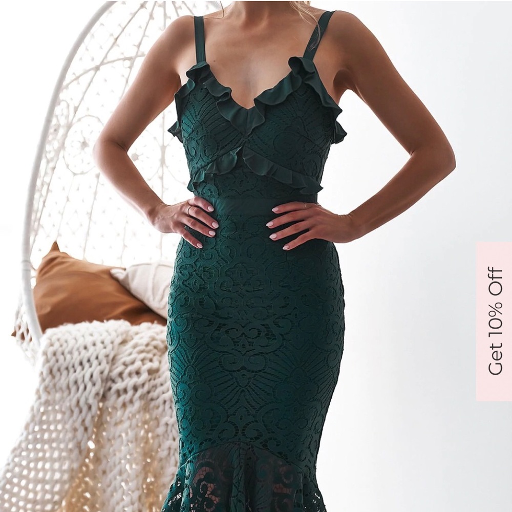 Two Sisters the Label LEANNE DRESS - EMERALD GREEN